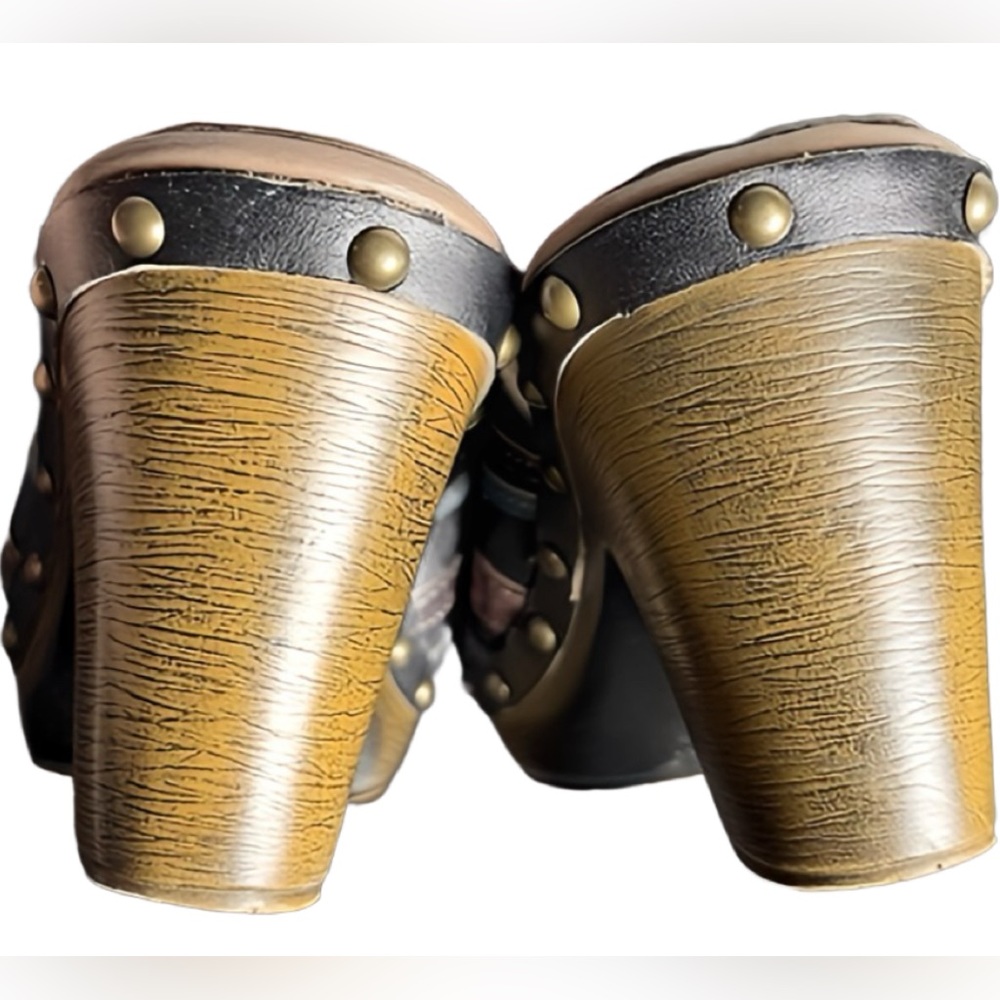 Spring Step Aztec Leather Backless Clog Heeled Sl… - image 6